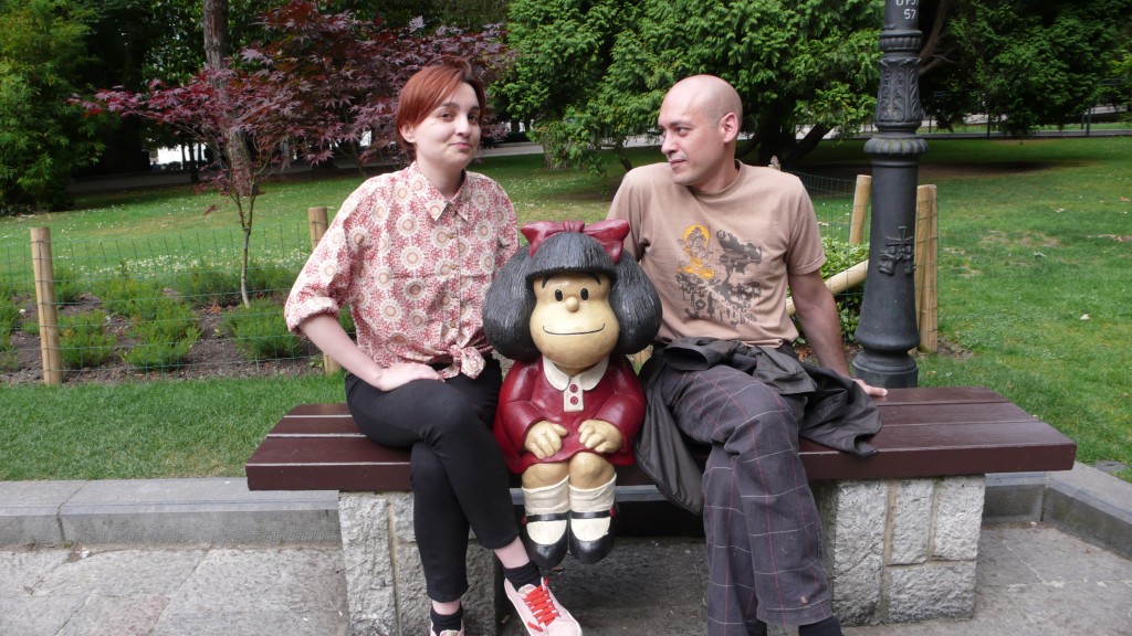 Pablo y yo con Mafalda en el parque de S. Francisco. Oviedo.